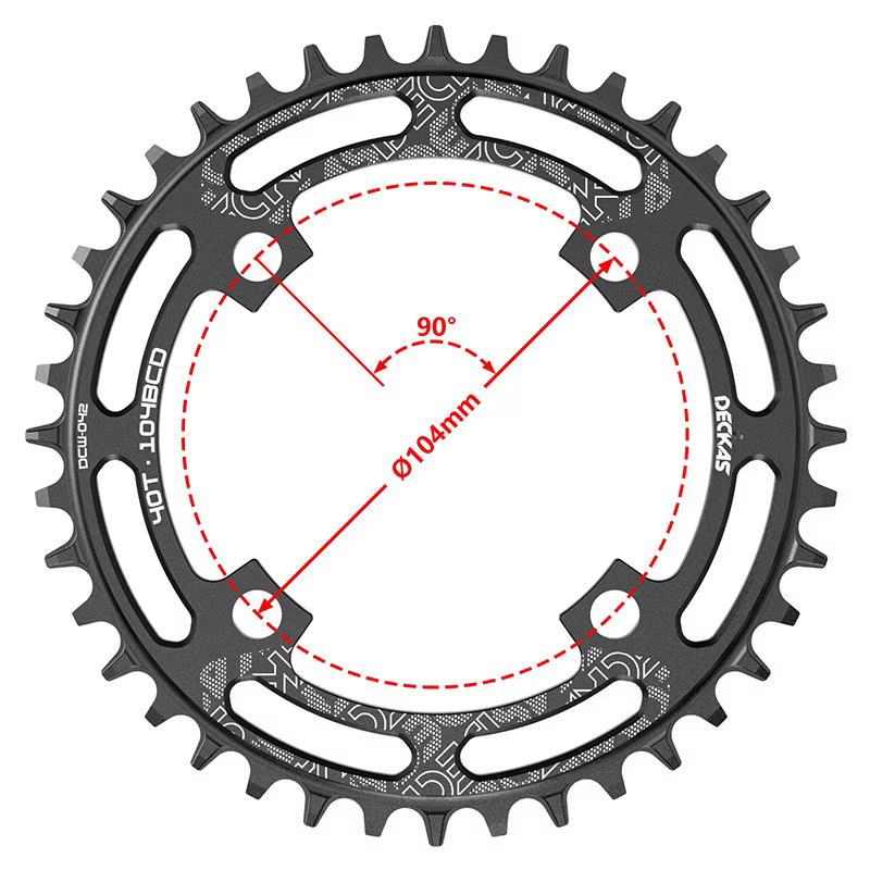 Deckas plateau de vélo rond 104BCD 32 34 36 38 40 42 44 46 48T 50 52 dents vtt vélo VTT plateau roue