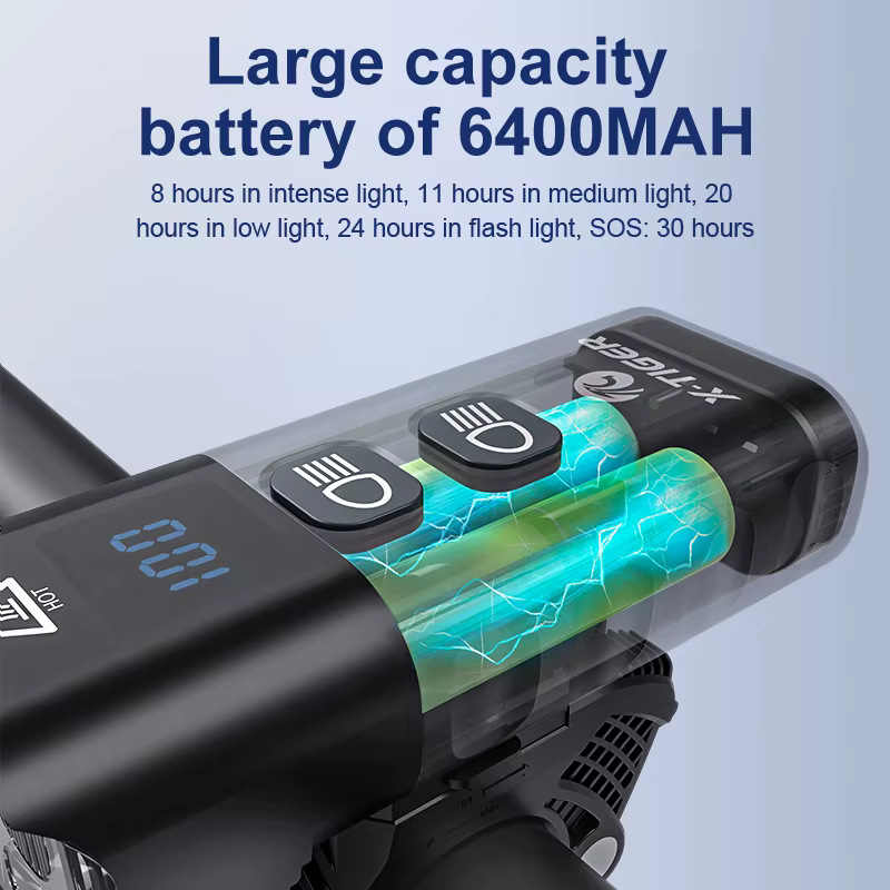 X-TIGER étanche vtt vélo lumière en alliage d'aluminium route cyclisme USB Rechargeable phare 2400 L