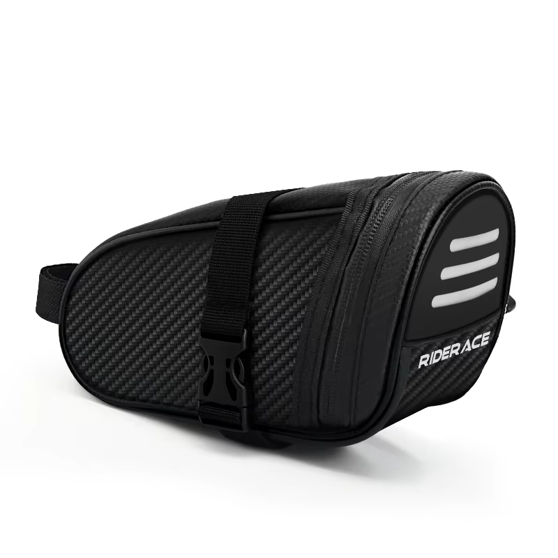 RIDERACE sac de selle de vélo petit rangement étanche noir réfléchissant pour vtt route VTT siège ar