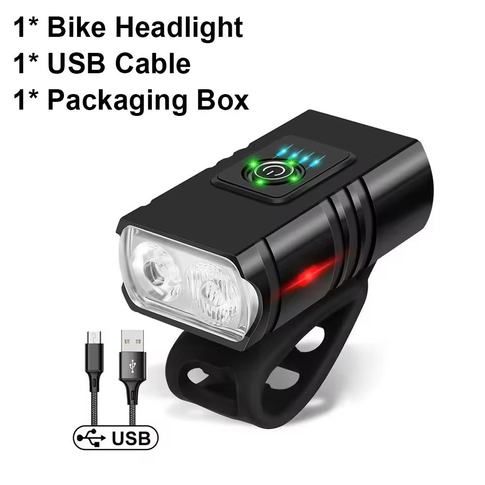 Phare de vélo Portable LED, feu avant de vélo, Rechargeable par USB, étanche, lampe de poche pour cy