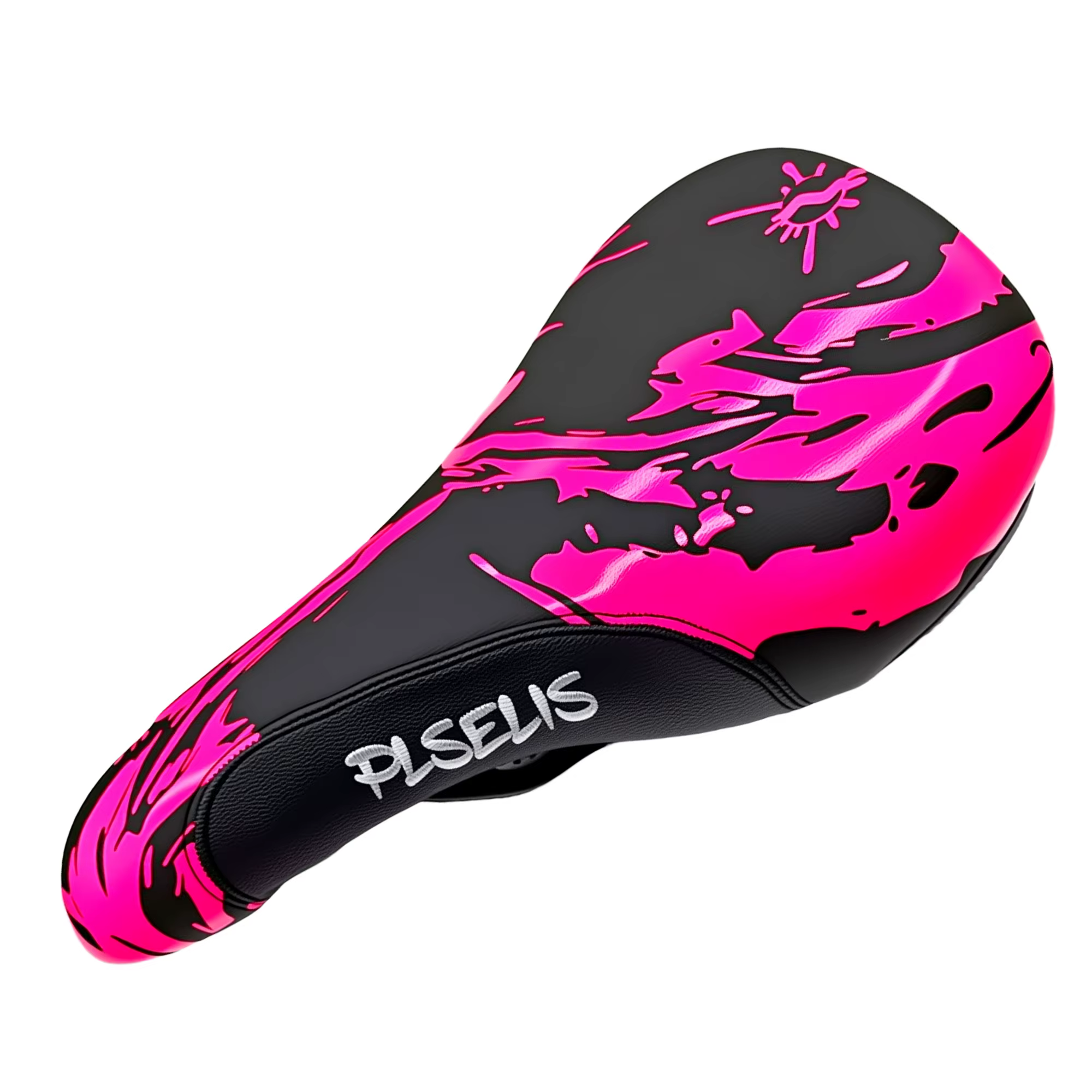 Selle de vélo VTT PLSELIS, surface en cuir PU, base en nylon robuste, éponge douce. 290g légers, réd