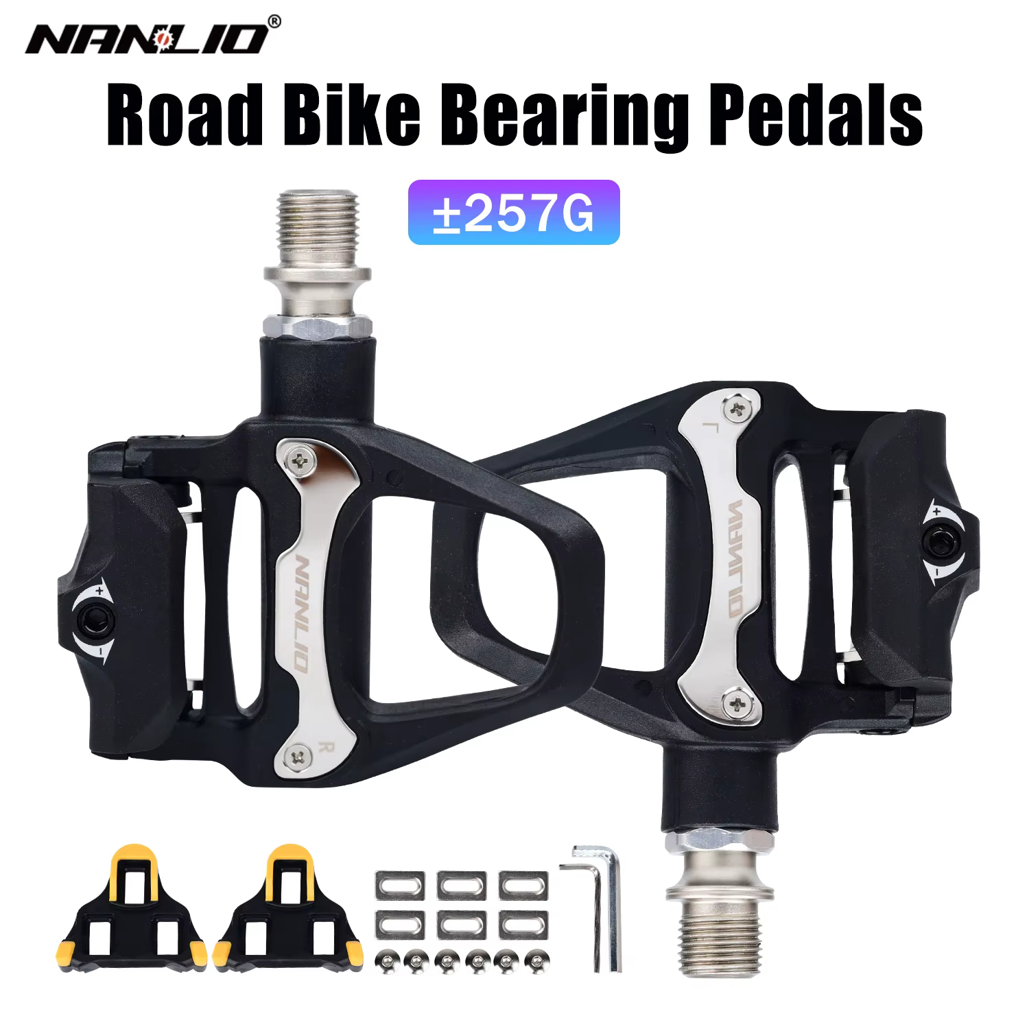 Pédales de vélo de route Nanlio SPD-SL, pédales automatiques avec 6 ° Taquets, nylon/alliage hybri