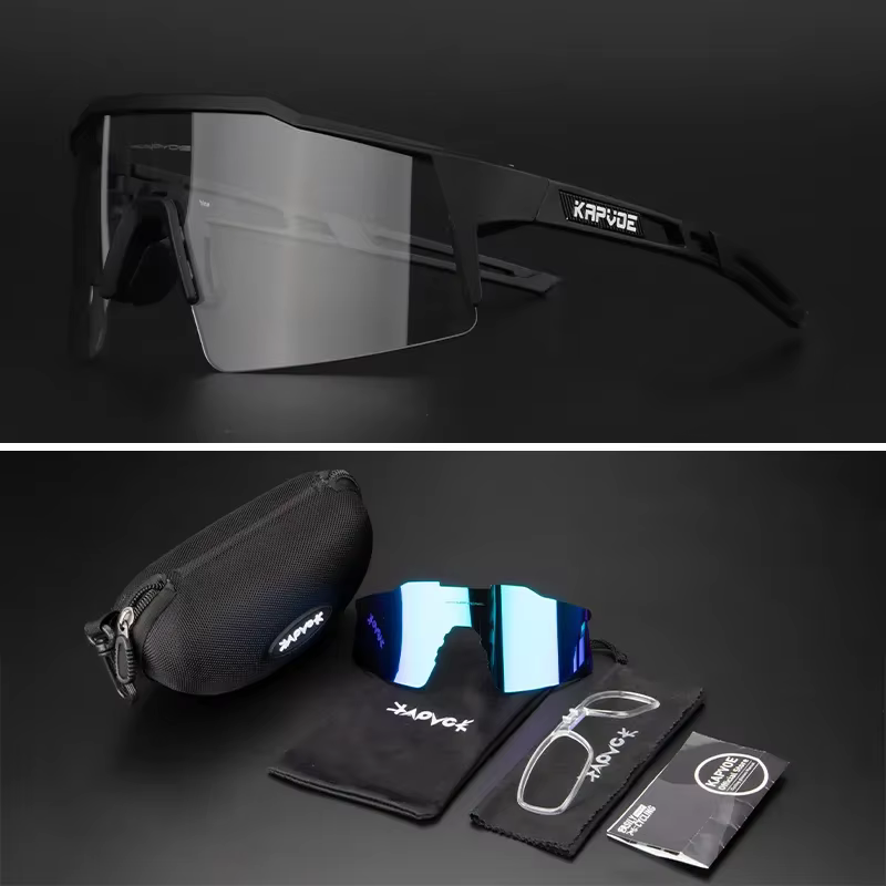 2 lentilles lunettes de cyclisme photochromiques hommes femmes Sport course lunettes de pêche vtt vé