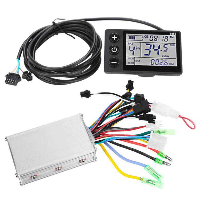 Kit de contrôleur de vélo électrique sans balais avec panneau d'affichage LCD, 24V, 36V, 48V, 250 W,