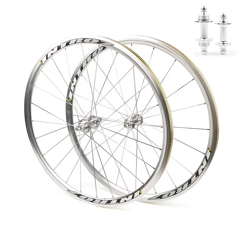 POLSO 700C - Jeu de roues de vélo à pignon fixe 20/24H en alliage d'aluminium avec frein à étrier, v