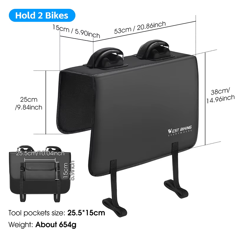 WEST BIKING Housse de protection pour porte-bagages de pick-up, support de transport de vélo, coussi