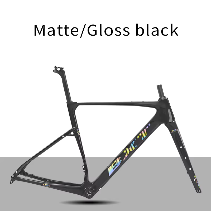 Cadre de vélo de gravier en fibre de carbone BXT T1000, frein à disque à montage plat, compatible ro