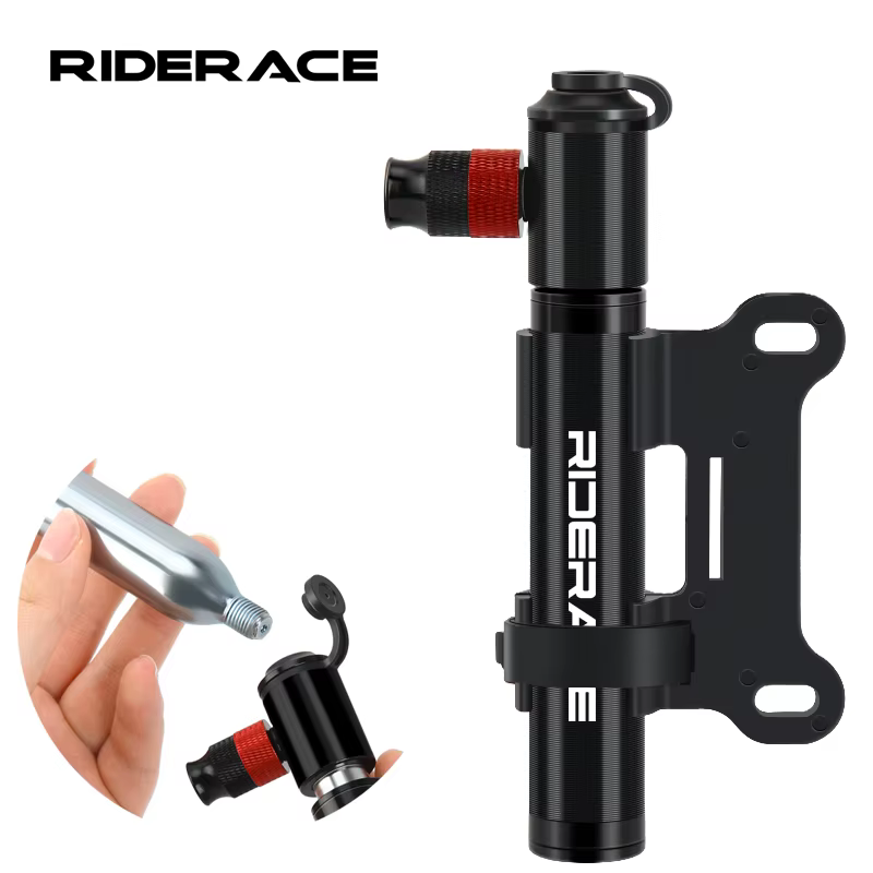 RIDERACE vélo CO2 pompe Mini Portable main pneu Tube gonfleur en alliage d'aluminium vélo Air choc p