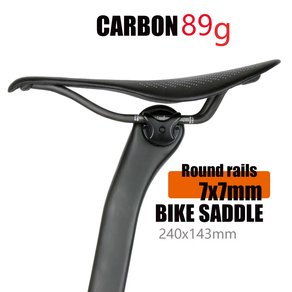 Nouveau selle de vélo en carbone EVA 89g selle ultralégère confortable selle vtt 7x7mm vélo de cours