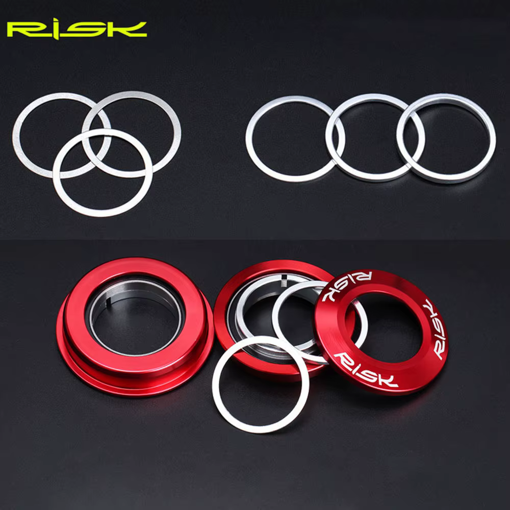 Rondelle en alliage d'aluminium 0.3/1/2/3mm, 6 pièces, entretoise de casque de vélo, rondelle de rég