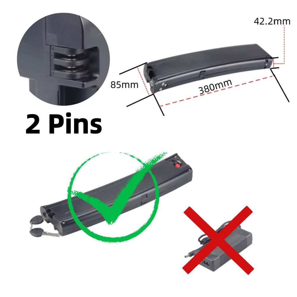 Batterie de vélo électrique pliante Carrera Crosscity 36V 7.8Ah 8.7Ah 9Ah 9.6Ah 10.5Ah pour vélo éle