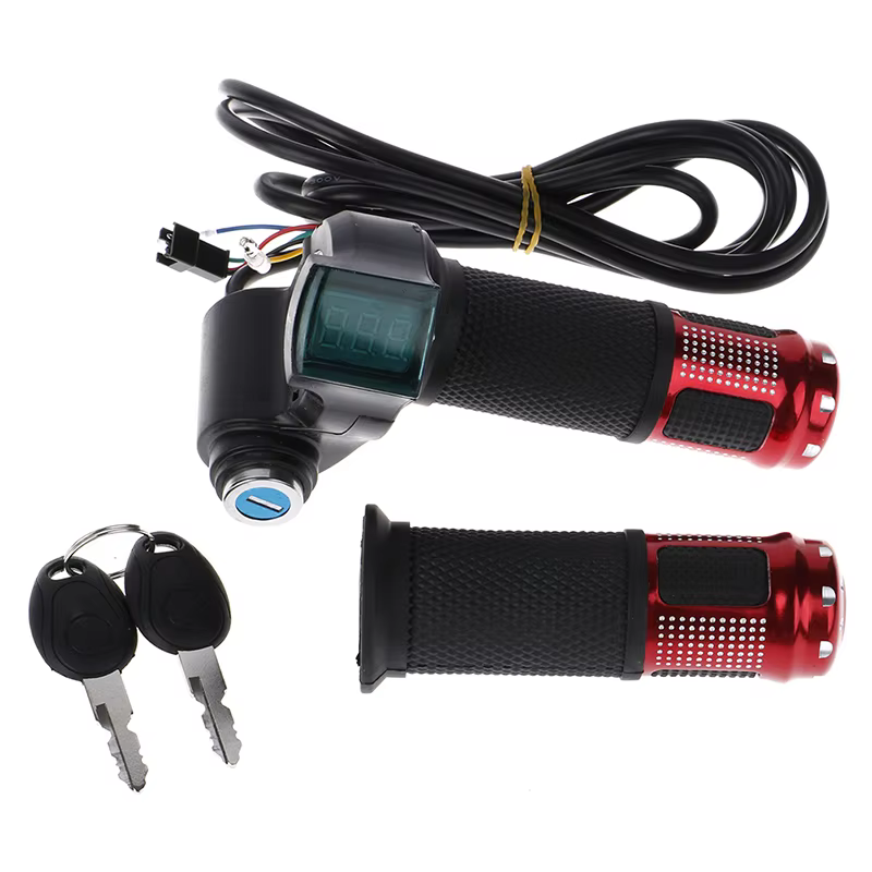 Accélérateur universel pour vélo électrique, 2 pièces/1 paire, avec indicateur d'affichage LCD, poig