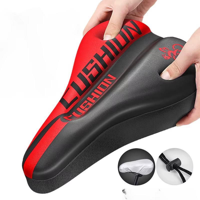 Nouveau siège de route épaissi housse de coussin de vélo vélo de montagne coussin en Silicone épaiss