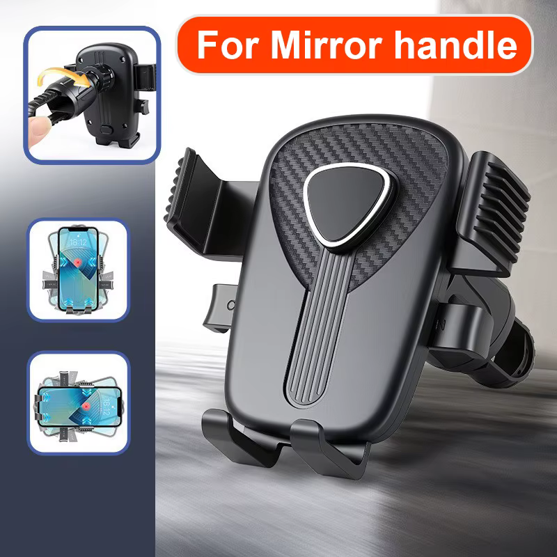 Support de téléphone pour moto, avec système de fixation par pression et orientation réglable, adapt