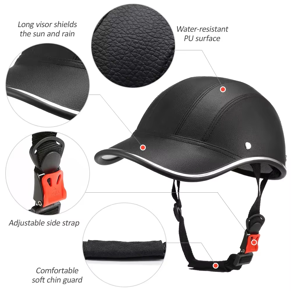 Casque de véloMoto MotocrossBicycle électriqueCasque de sécurité en cuir ABSCasque de sécurité de vé