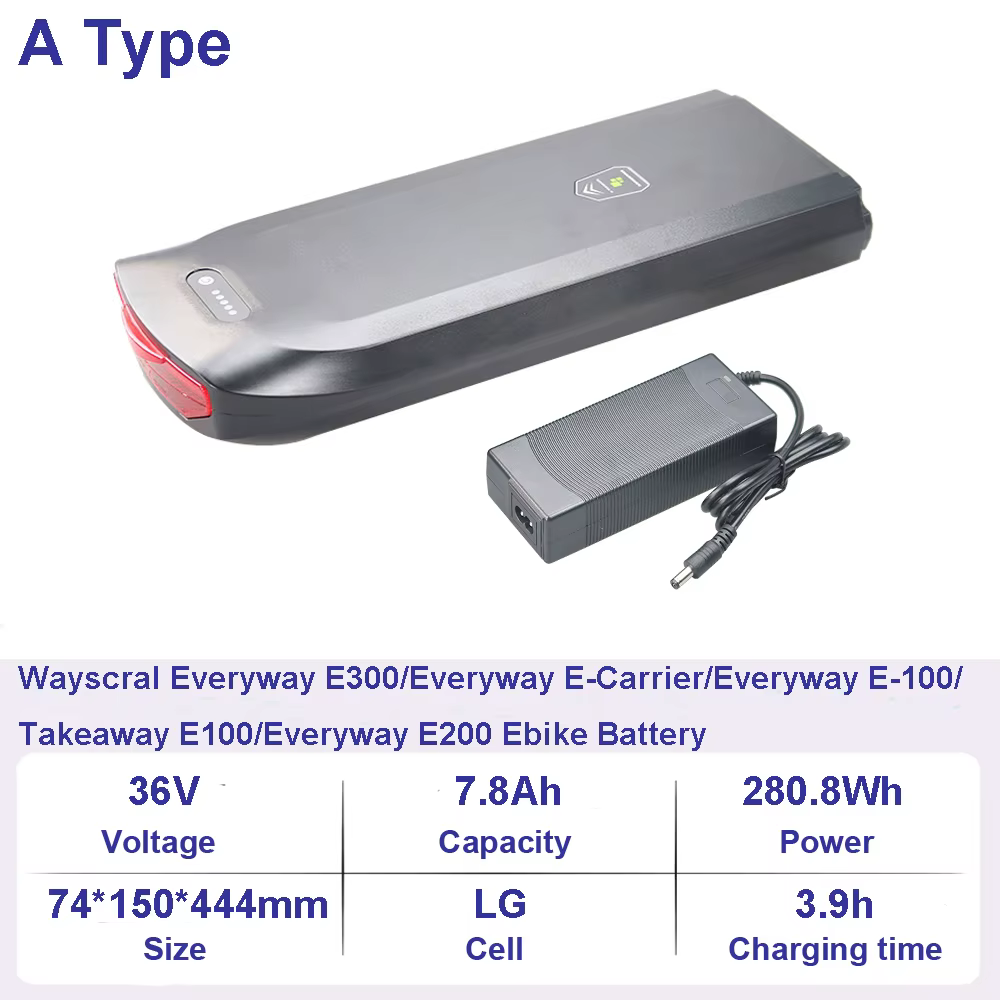 Batterie Li-ion pour vélo électrique, 36V, 7,8 ah, 13ah, 14ah, pour Wayscral, partout, à emporter, A