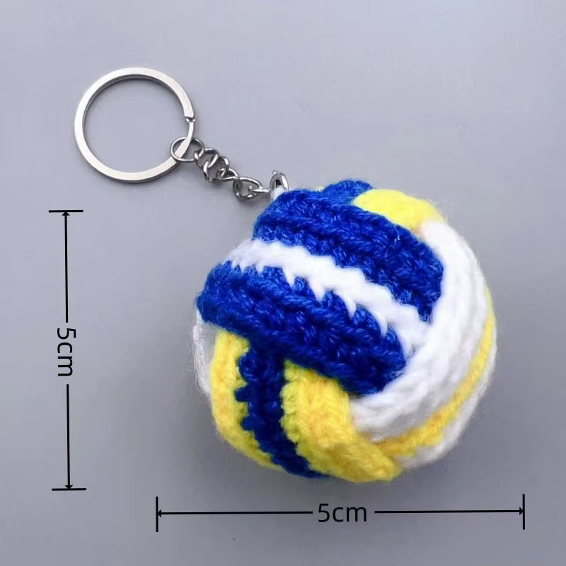 Porte-clés tricoté poupée volley-ball amusante, pendentif crocheté Kawaii fait main, ornement de mod