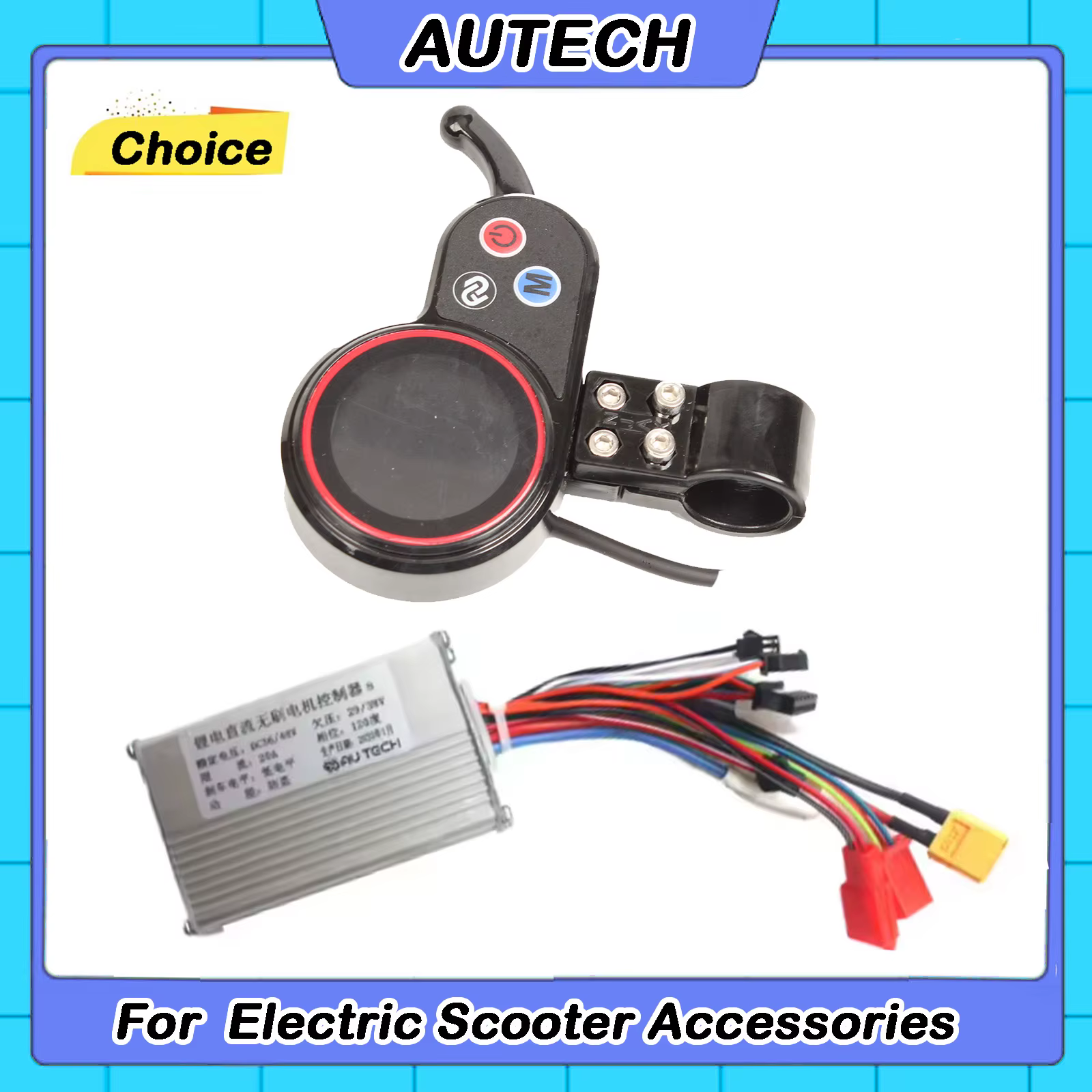 Contrôleur de moteur CC sans balais pour trottinette électrique AUTECH 24/36/48V avec écran LCD et p