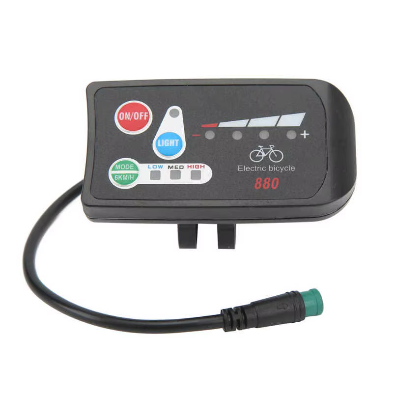 Affichage de la batterie électrique avec connecteur étanche, panneau de commande LCD pour vélo élect
