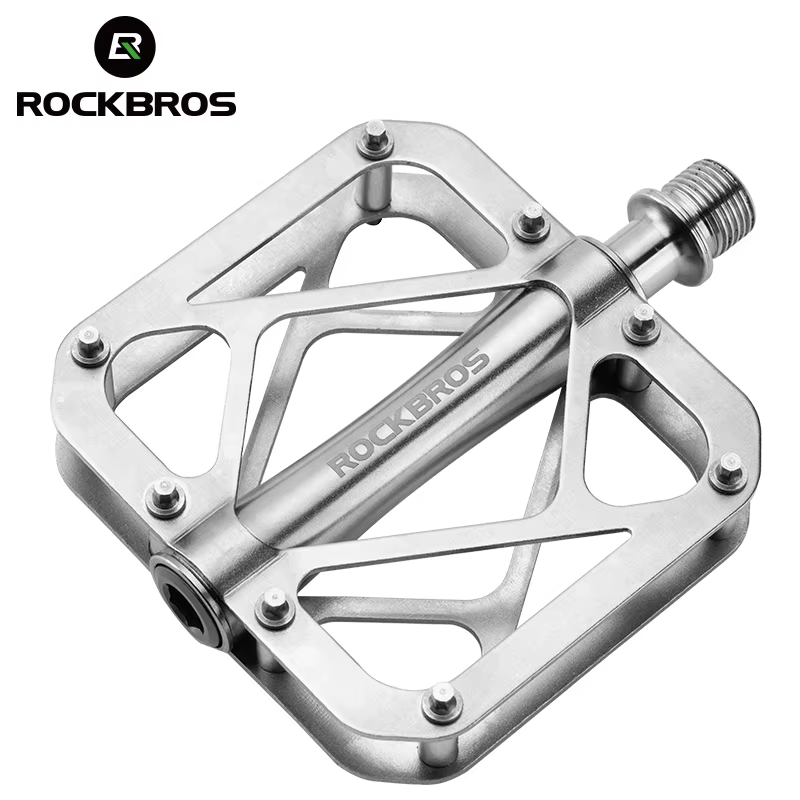 ROCKBROS Pédalier de vélo Ultraléger en Alliage de Titane Pédales Étanches et Scellées Anti-dérapant