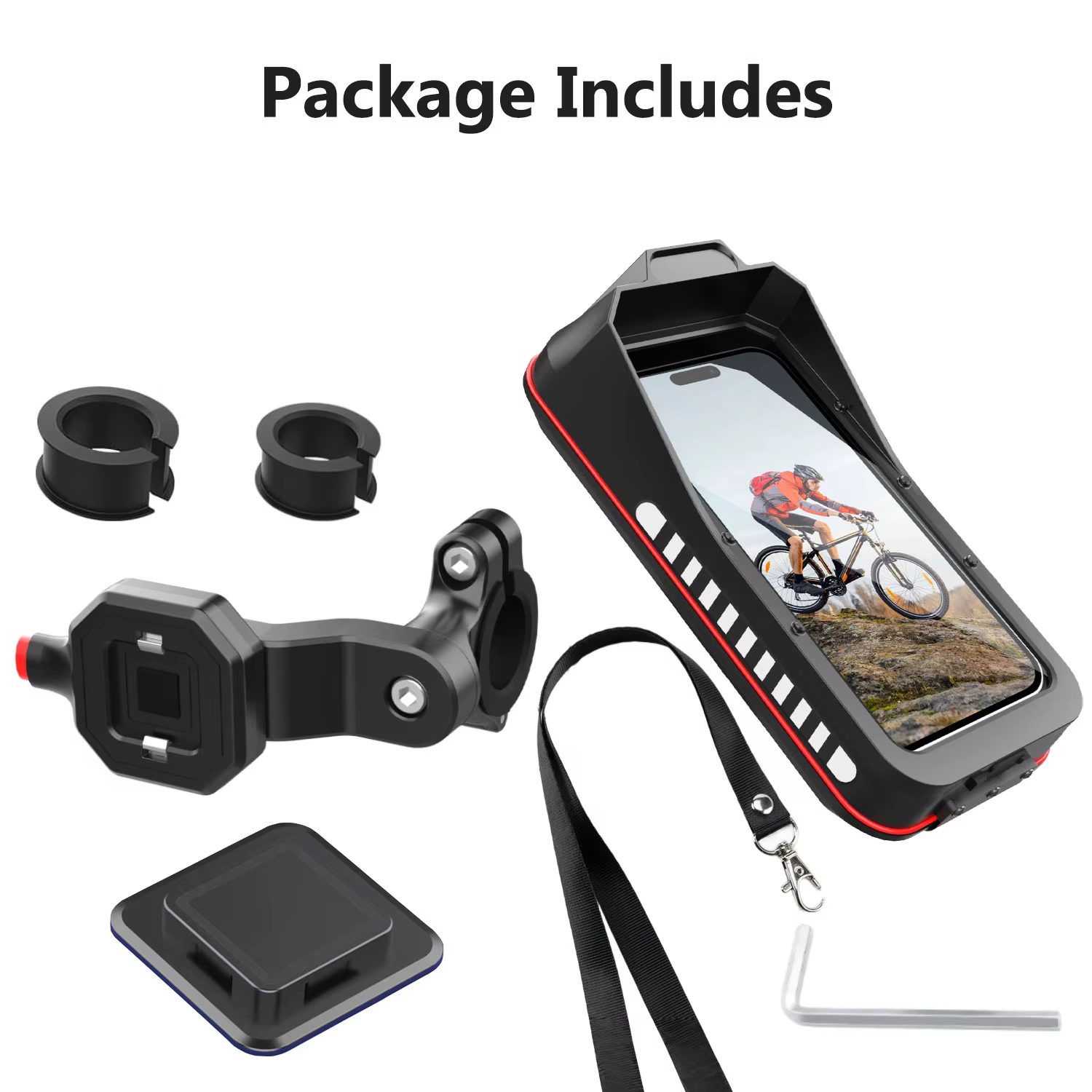Support de téléphone étanche pour vélo, support de téléphone étanche pour moto, sac de fixation pour