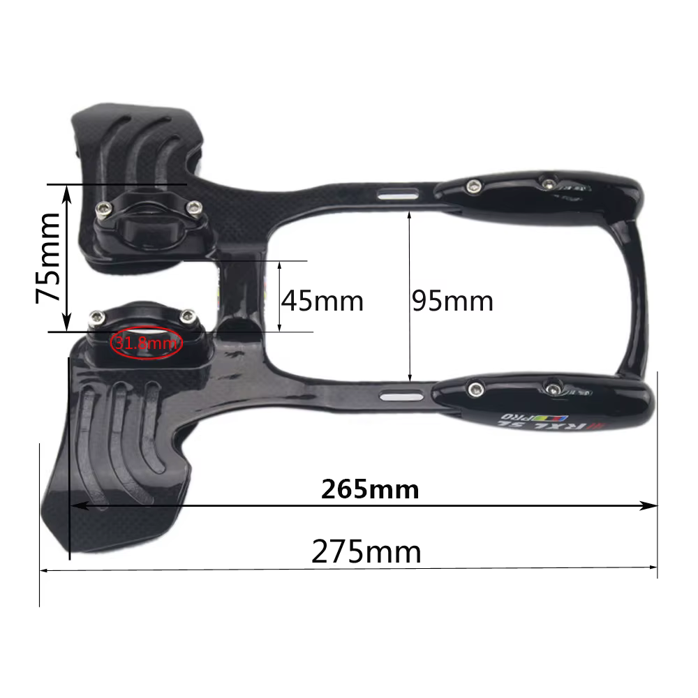 RXL SL-Guidon Aero TT Brcorporelle en Carbone pour Vélo de Route, Barre de Bras Réglable de 31.8mm, 