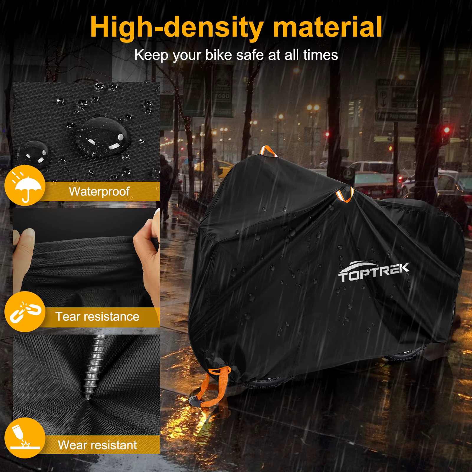 Toptrek housse de vélo 210D haute qualité protecteur de vélo polyvalent pluie neige poussière étanch
