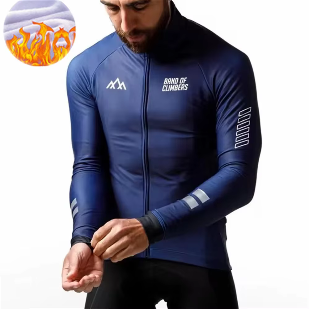 Veste d'hiver thermique en polaire pour hommes, veste de cyclisme pour grimpeurs, vêtements à manche