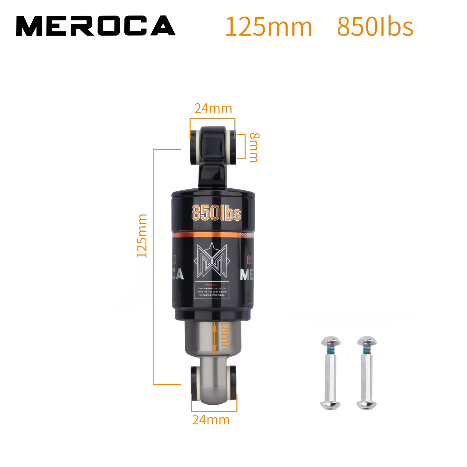 MEROCA-Amortisseur arrière de vélo MT-100 ressort à huile amortisseur réglable 125/150/165/190mm pou
