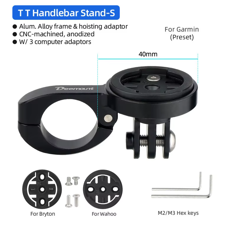 Deemount-Support pour ordinateur de vélo, guidon TT, compteur de vitesse inclus 3 grotte pour caméra