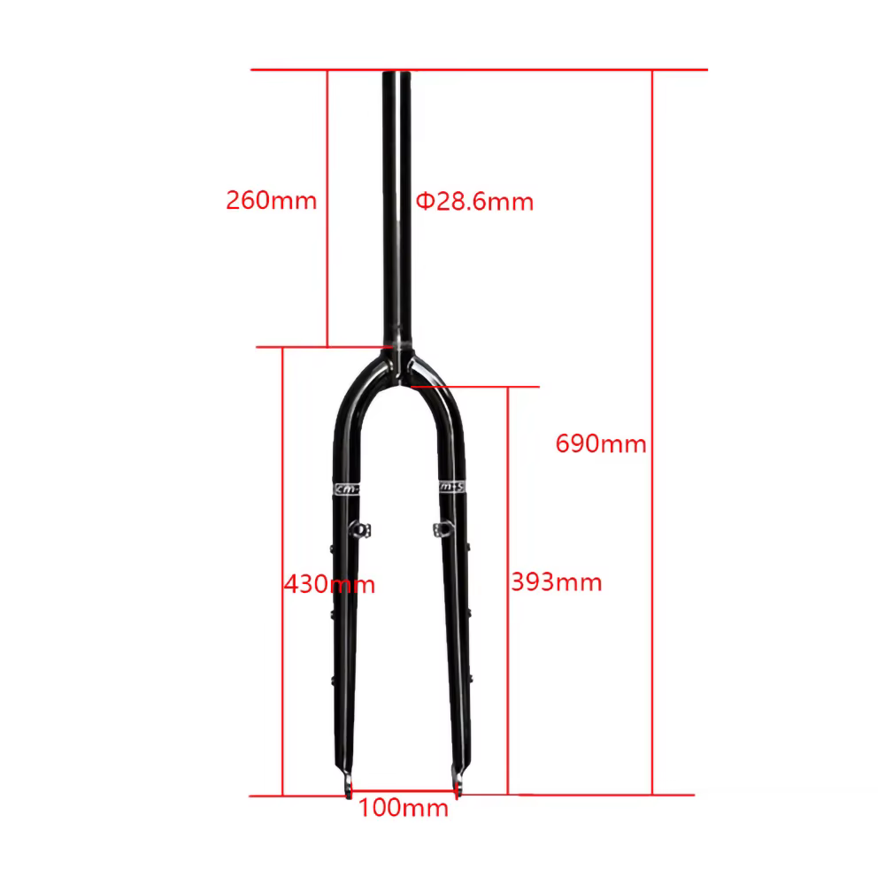 26/27.5ER DARKROCK CM-5 Cr-Mo Steels Fourche Avant 28.6mm DISC et V Frein VTT Rigide Fourche VTT Piè