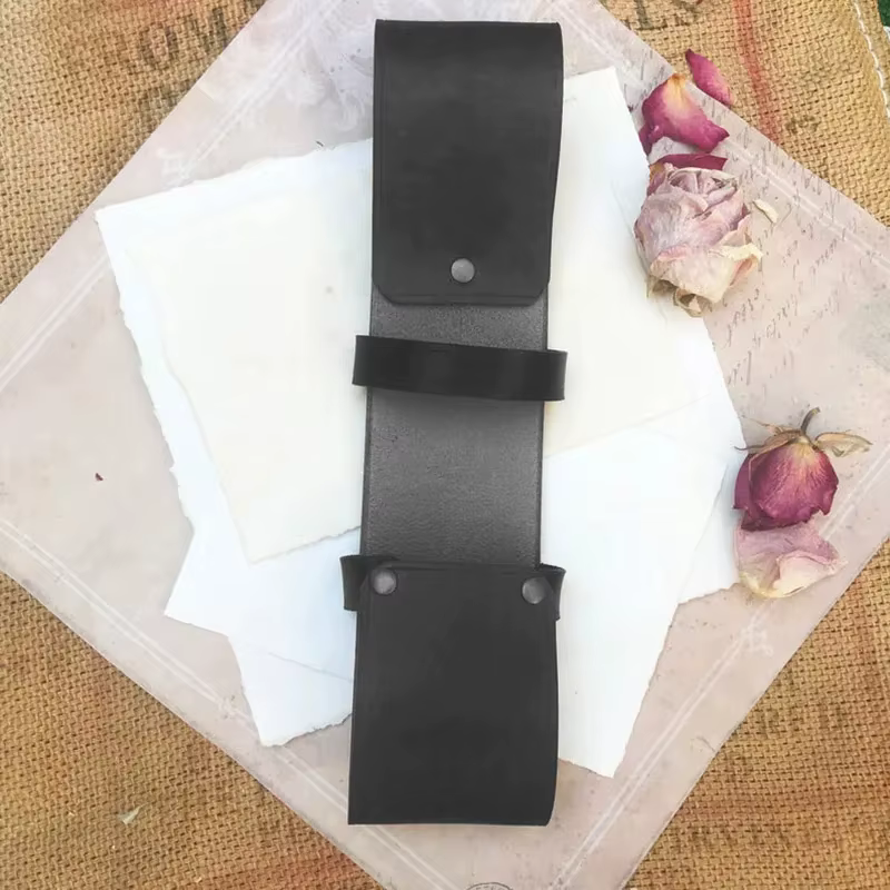 Support d'éventail à main en cuir pour femme, étui pour ceinture, accessoire de festival d'été, cost