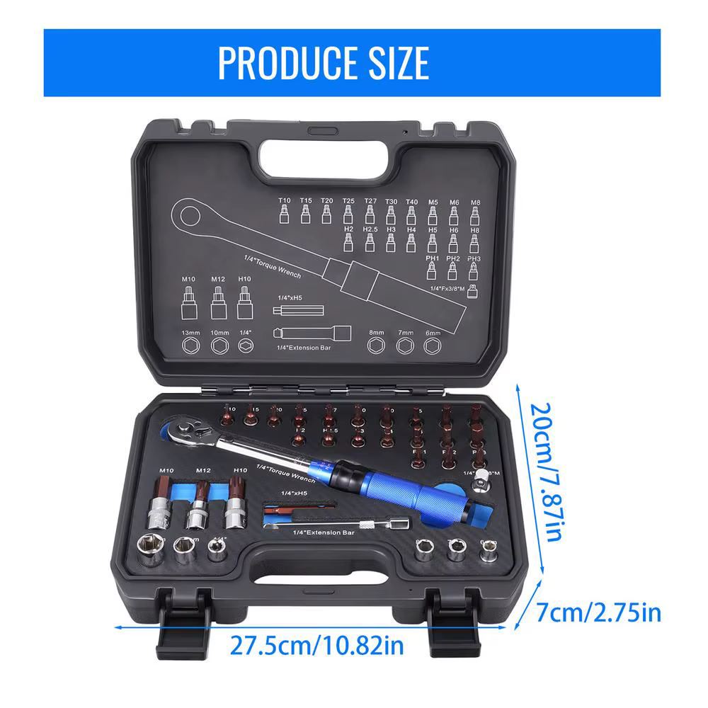 Clé dynamométrique pour vélo, embout 1/4 pouce, outils de réparation de vélo, clé dynamométrique ave