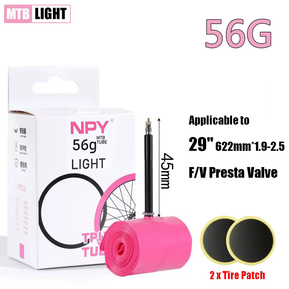 NPY TPU 1psc vtt vélo chambre à air lumière 26 27.5 29 pouces vélo TPU matériel pneu 45mm Valve fran