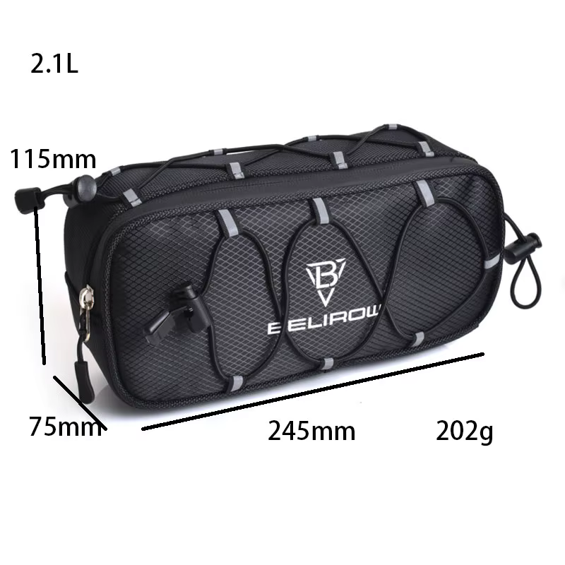 Sac de guidon de vélo 2.1/4.3L, sac de rangement de grande capacité pour Tube avant, panier, accesso