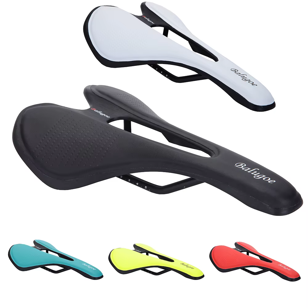 Selle de vélo vtt montagne route siège de vélo en cuir PU rempli de Gel coussin de cyclisme conforta