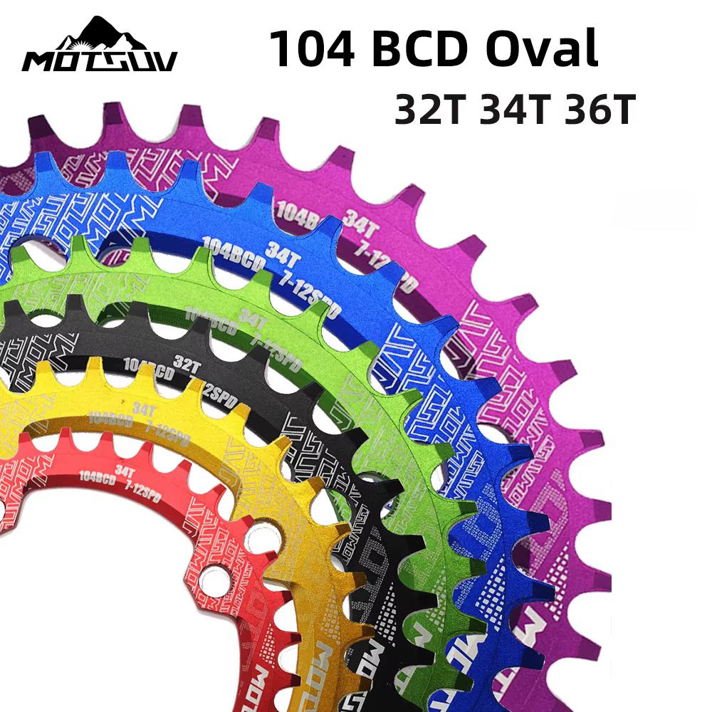 MOTSUV plateau ovale 104BCD pour Shimano vtt vélo anneau de chaîne 32T 34T 36T plaque dent roue à ch