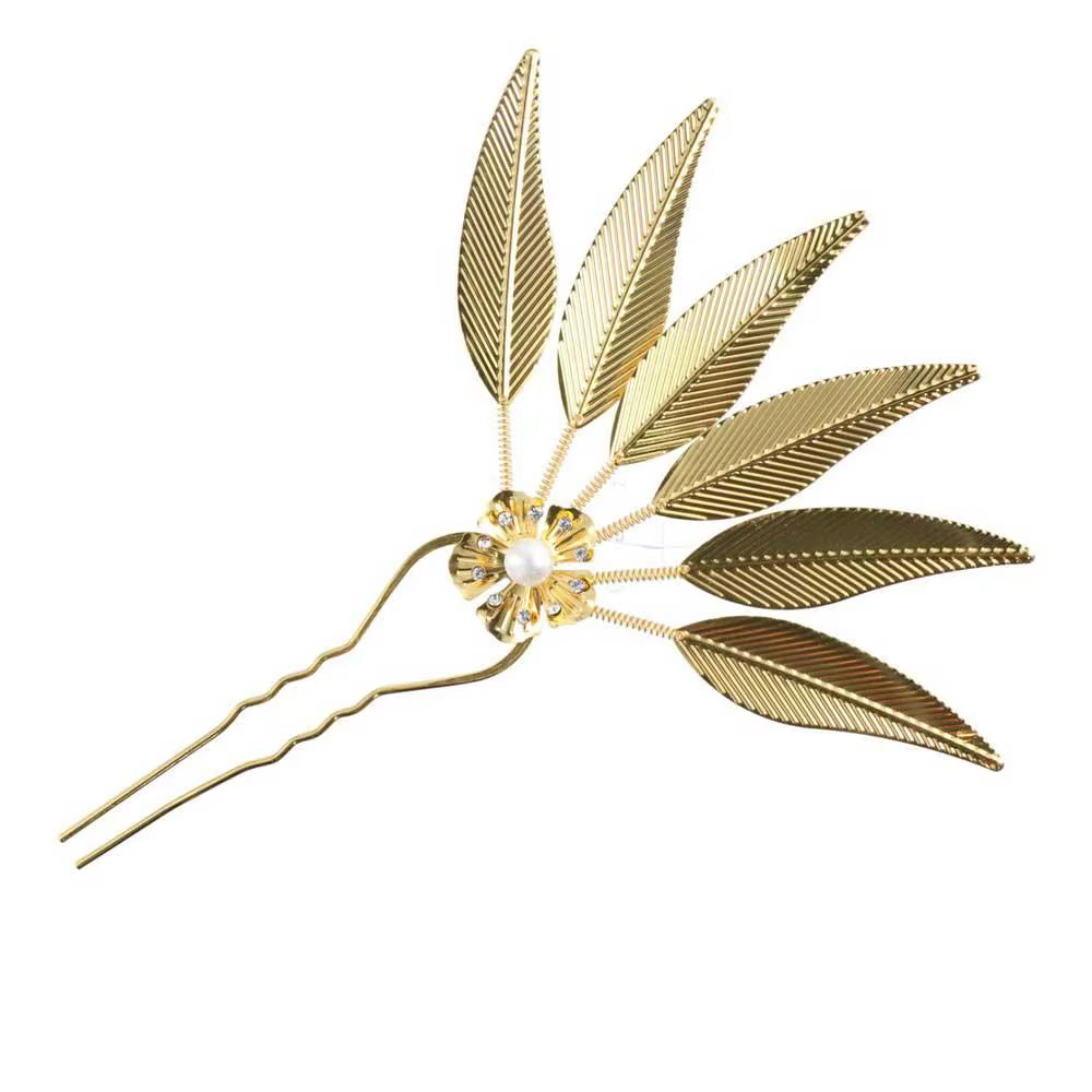 Accessoires pour cheveux feuille fleur fille accessoires pour cheveux bâtons de cheveux en métal coi