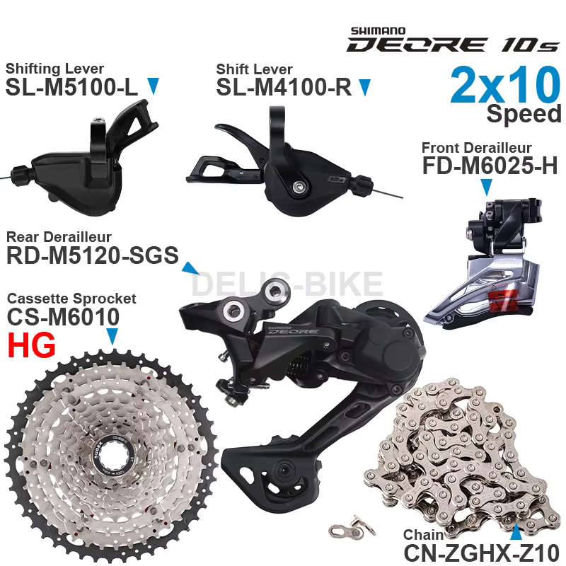 SHIMANO DEORE M4100 M5100 2x10 vitesses groupe manettes de vitesse avant/arrière dérailleur et SUGEK