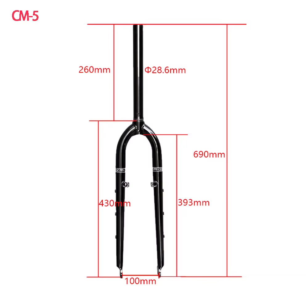 26/27.5ER DARKROCK CM-3 /CM-5 cr-mo Steels fourche avant 28.6mm disque et V frein vtt fourche rigide