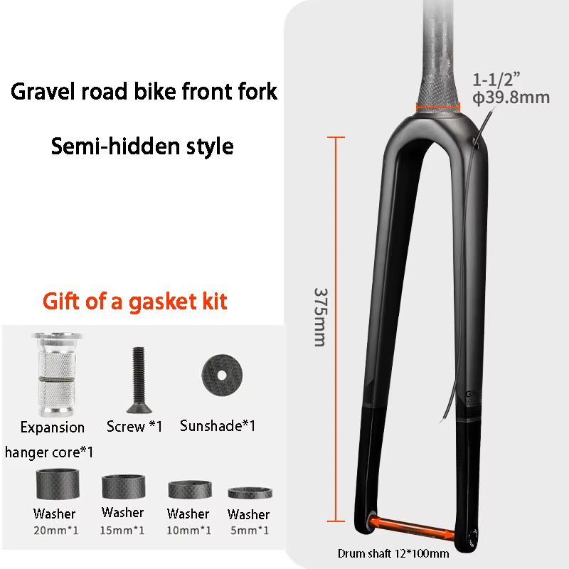 TOSEEK vélo fourche avant en Fiber de carbone gravier vélo de route fourche avant TORAY T800 Fiber d