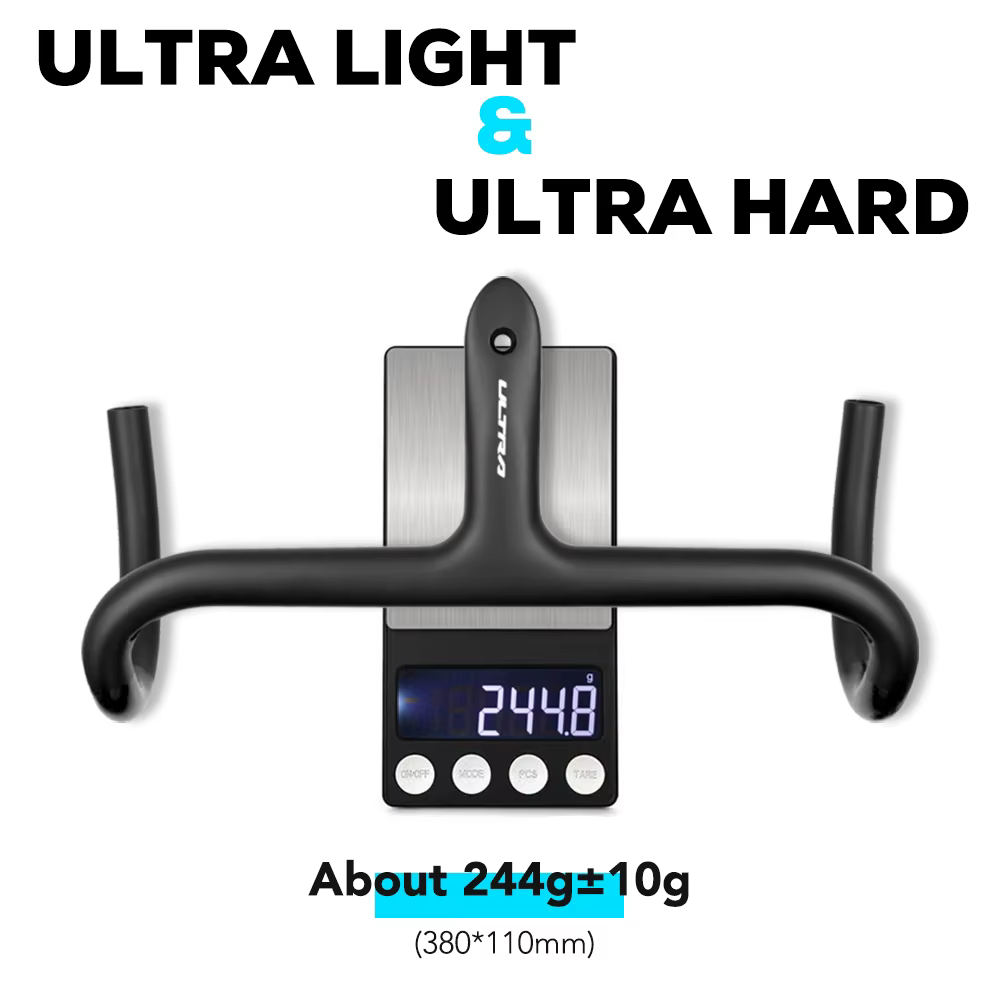 Cockpit de guidon de vélo intégré en fibre de carbone ultra-léger 237g pour vélo de route, câble int