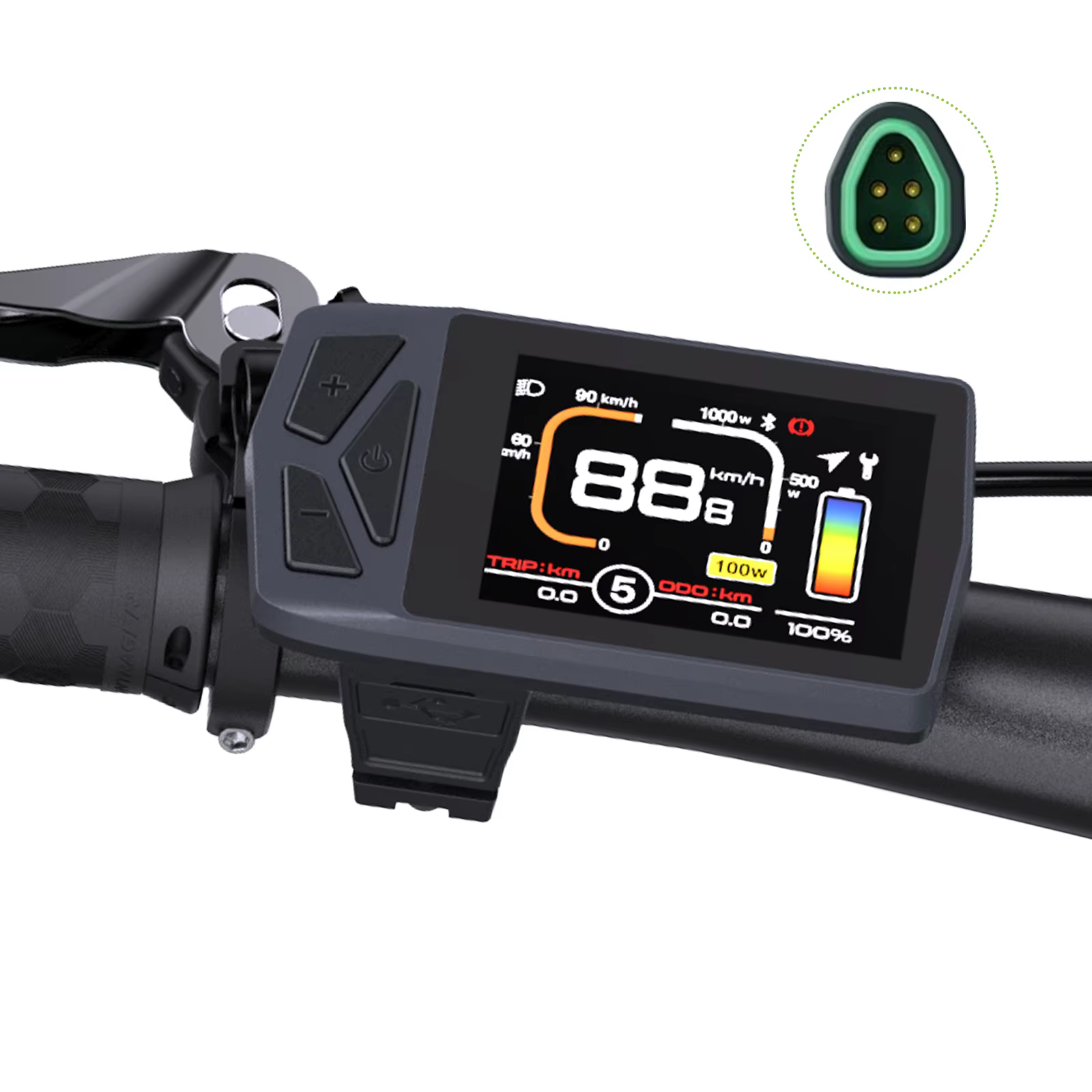 Afficheur E-Bike EKD01 avec protocole CAN et navigation Bluetooth, ordinateur de vélo électrique 9 P