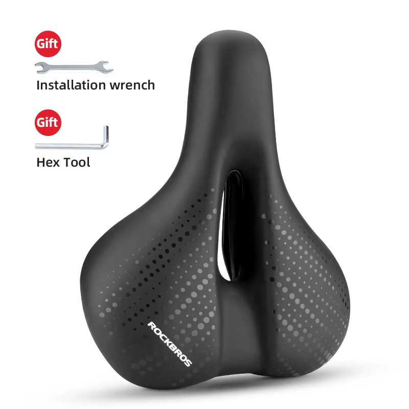 Selles en cuir pour vélo de montagne avec selle de vélo légère Selle de siège de vélo en gel souple