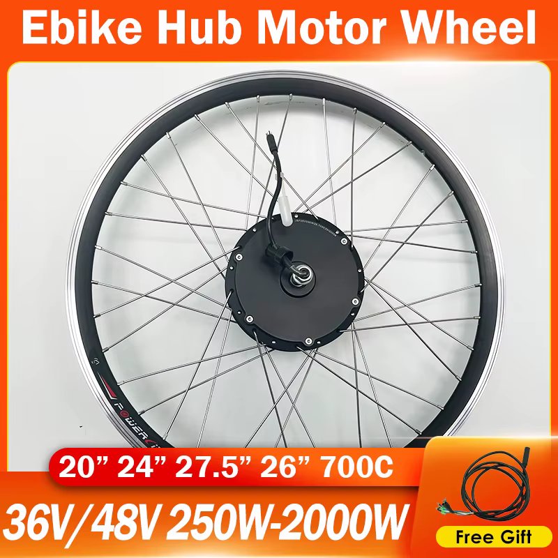 Kit de motorisation de vélo électrique, roue motorisée avant et arrière, 36/48V, 250/500/2000W, 20/2