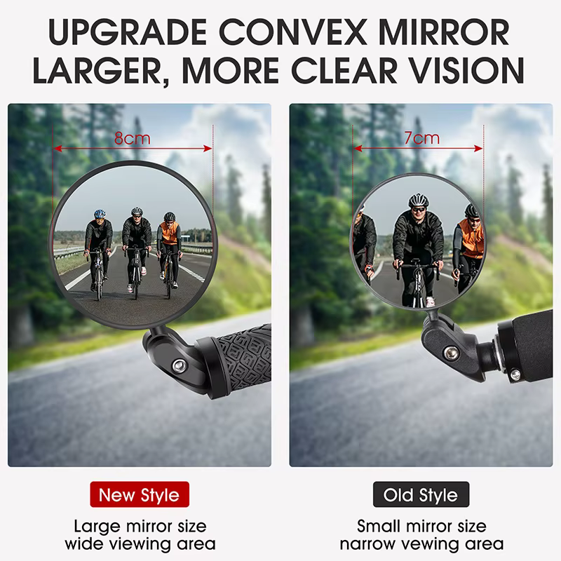 WEST BIKING Rétroviseur de vélo 360 ° Miroir de vélo à Rotation réglable, extrémité de barre de vé