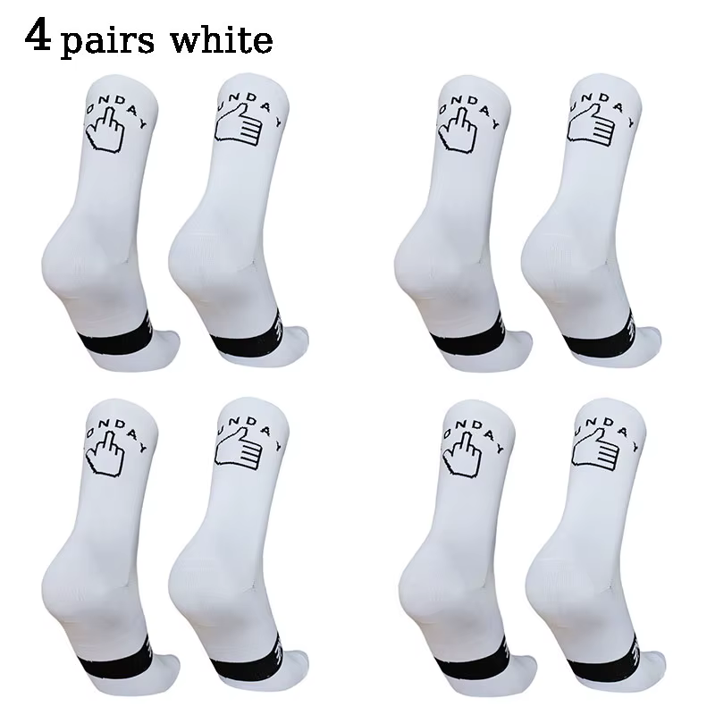 4 paires de chaussettes de cyclisme pour hommes et femmes, chaussettes de sport professionnelles pou