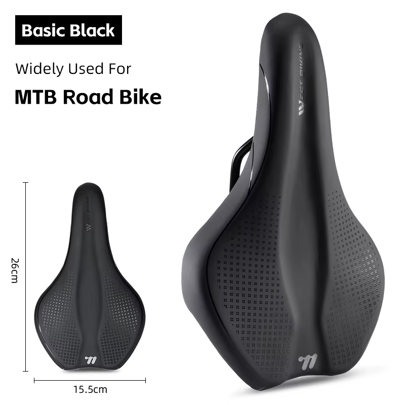 WEST BIKING Selle de vélo creuse respirante confortable, absorption des chocs, cuir PU antidérapant 