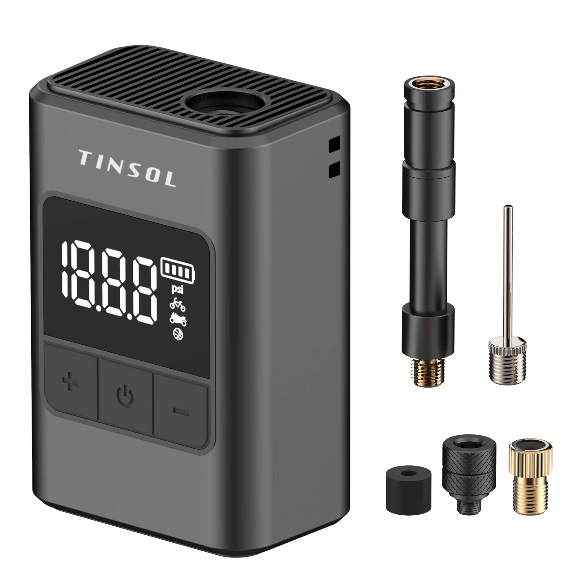 Pompe à vélo miniature TINSOL 120 PSI, pompe à air sans fil intelligente, compacte et portable, adap