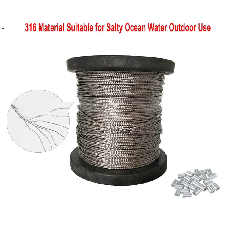 MG01 316 câble de câble métallique souple Flexible en acier inoxydable de qualité Marine ligne de pê